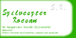 szilveszter kocsan business card