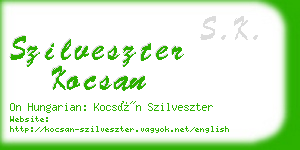 szilveszter kocsan business card